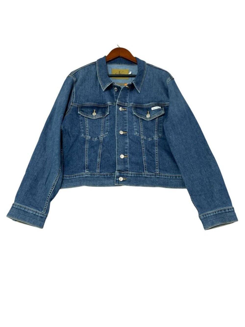 NWT Calvin Klein Women's XXL Blue Classic Trucker Jean Jacket